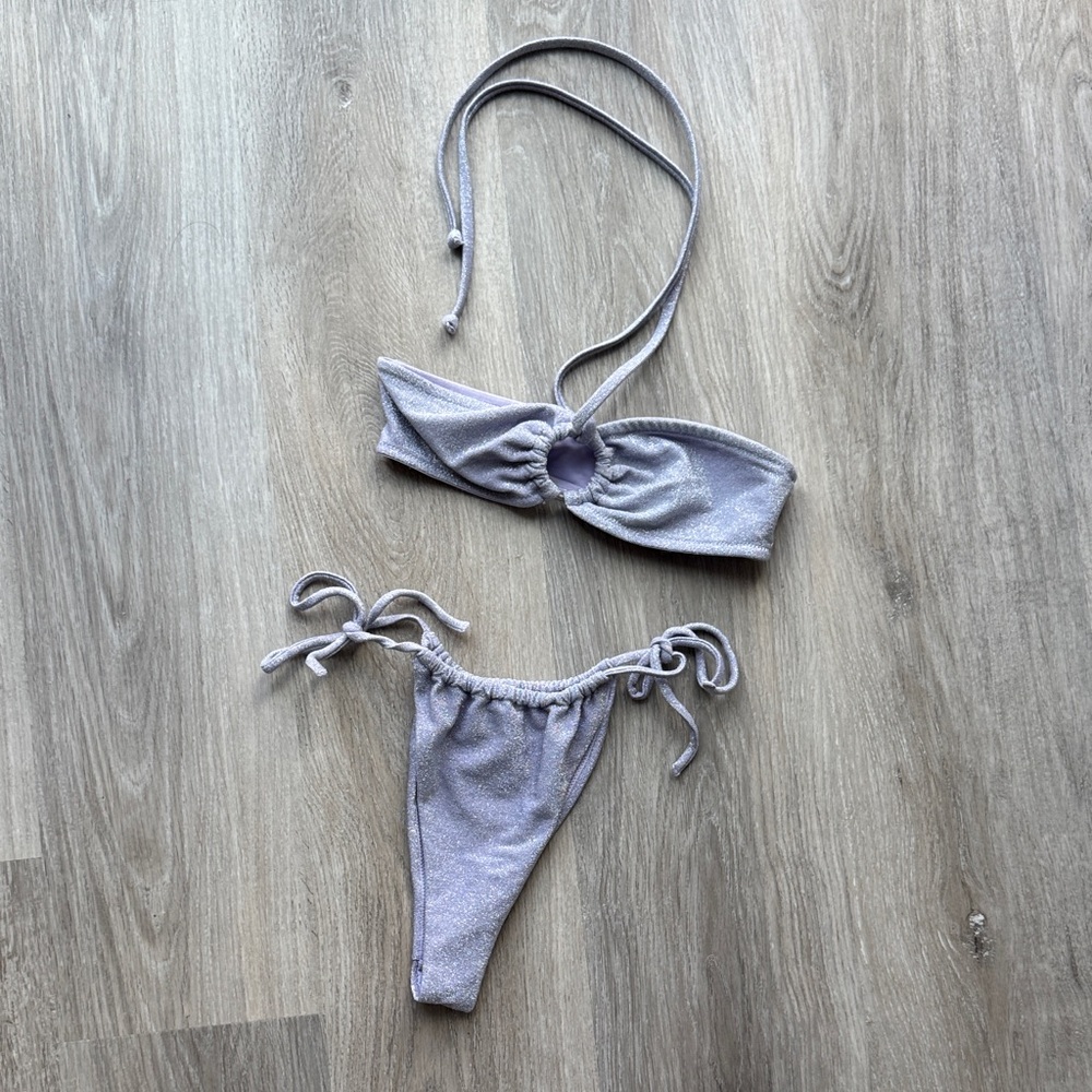 Shimmering lavender Bikini Set